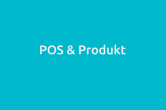 POS & Produkt da kapo Leistung: Text auf farbiger Fläche 