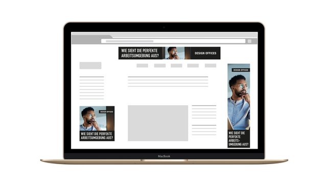 Laptop mit verschiedenen Webbannern - Kampagne Branding & Awareness Concept Design Offices 