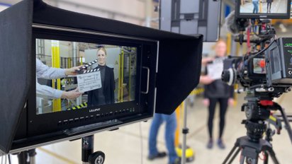 Expertin Angela Weik beim Videoshooting der Kommunikations-Kampagne.