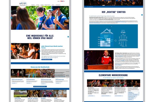 Ansicht der Webseite der Musikschule Fürth