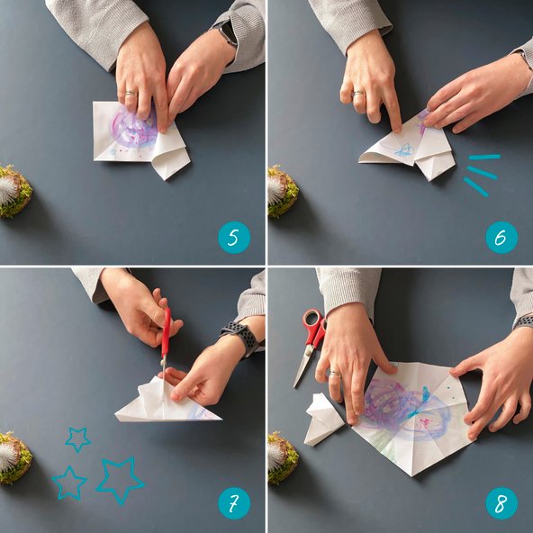 Ressourcen schonen und darum Papiersterne falten Step 2