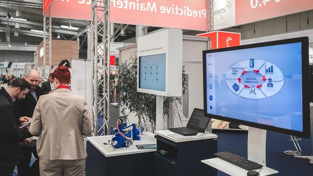Blick auf den Messestand von Bosch Rexroth auf der Hannover Messe 2016