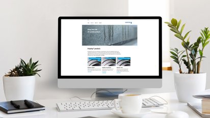 Die Landingpage von Dripstop ist auf einem Computer zu sehen.