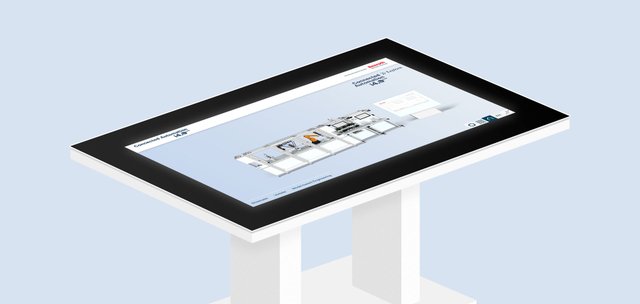 Anwendung Connected Automation ist auf einem Touchtable zu sehen
