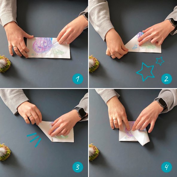 Ressourcen schonen und darum Papiersterne falten Step 1