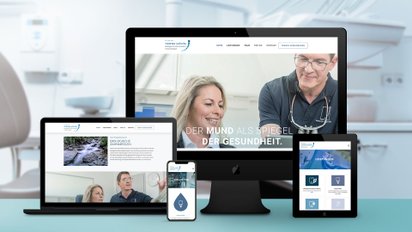 Startseite von der Webseite von Dr.Wölfel auf Smartphone, Laptop und Tablet und Computer geöffnet