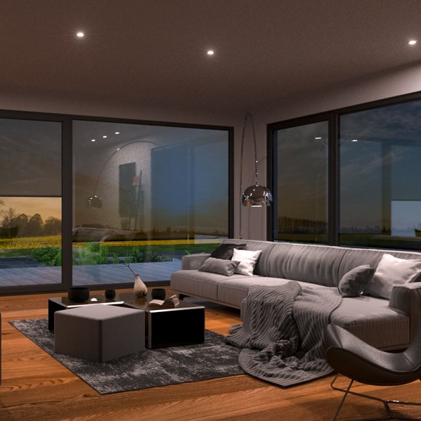 Blick in ein modernes Wohnzimmer
