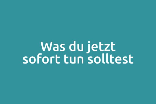 Was du sofort tun solltest auf grüner Fläche