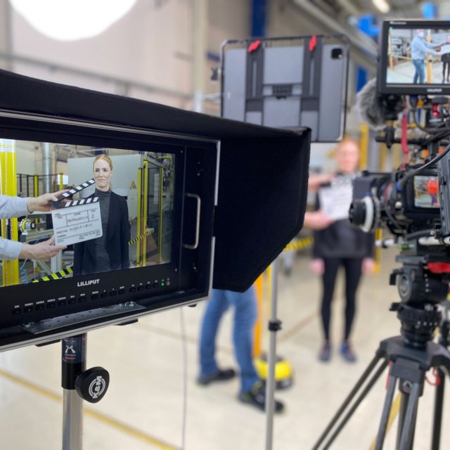 Expertin Angela Weik beim Videoshooting der Kommunikations-Kampagne.