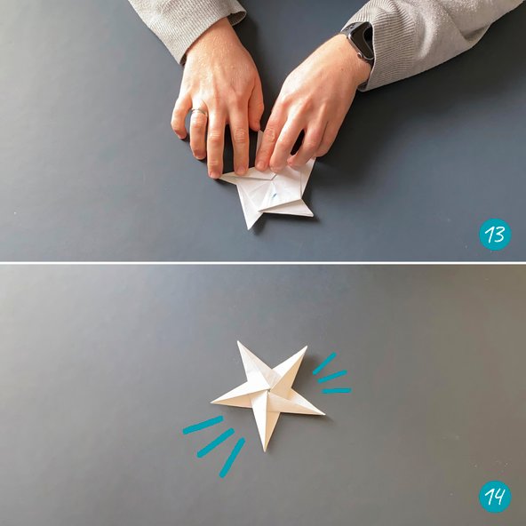Ressourcen schonen und darum Papiersterne falten Step 4