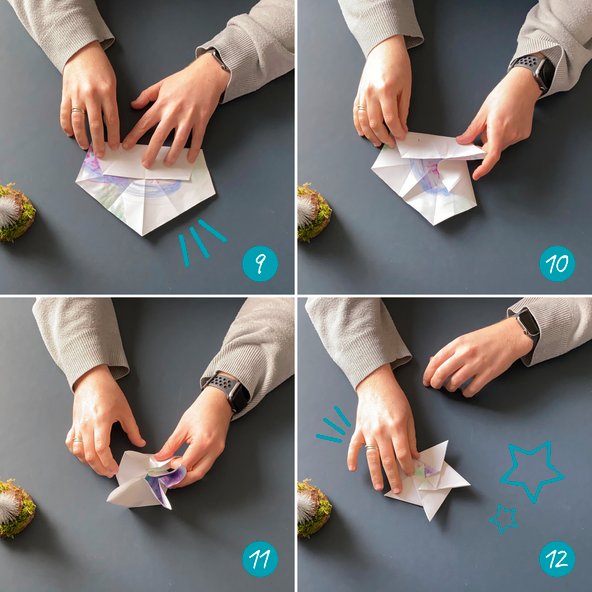 Ressourcen schonen und darum Papiersterne falten Step 3