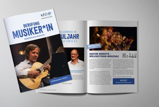Schulprogramm der Musikschule Fürth als gedruckte Broschüre