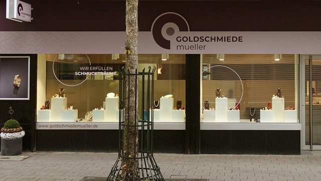 Blick auf die Goldschmiede Müller in Fürth