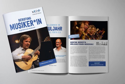 Schulprogramm der Musikschule Fürth als gedruckte Broschüre