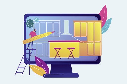 Grafische Darstellung einer Konfiguration einer Küche