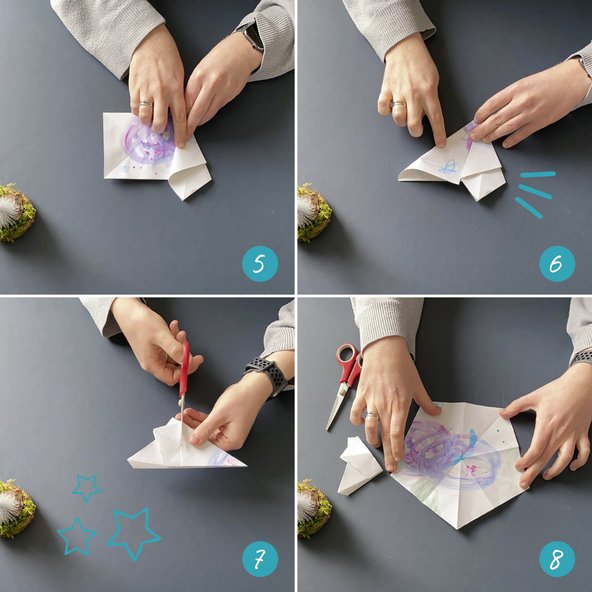 Ressourcen schonen und darum Papiersterne falten Step 2