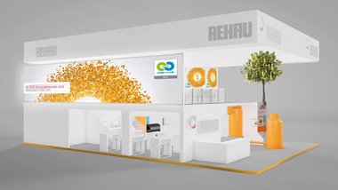 Messestand von Rehau des Cradle-to-cradle Kommunikationskonzepts