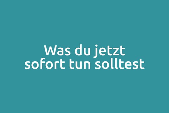 Was du sofort tun solltest auf grüner Fläche