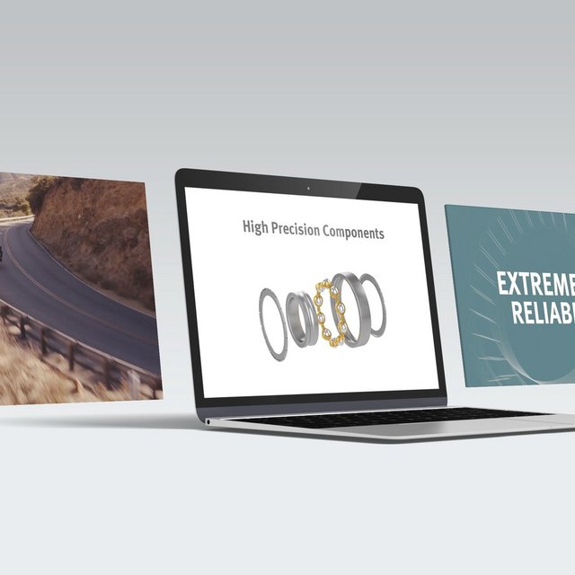 Verschiedene Szenen/Ausschnitte der Produktvideos sind auf einem Computer zu sehen. 