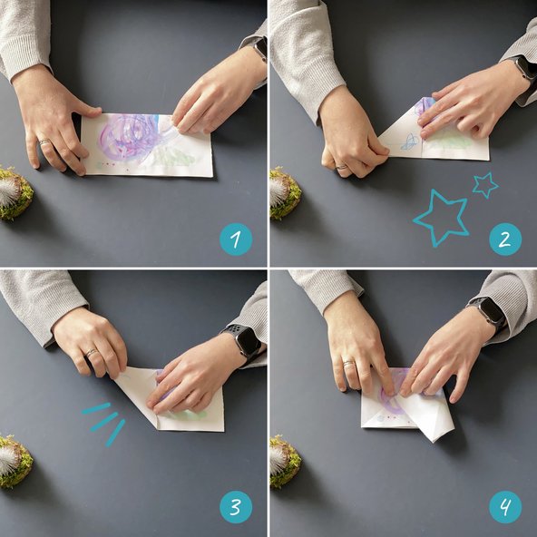 Ressourcen schonen und darum Papiersterne falten Step 1