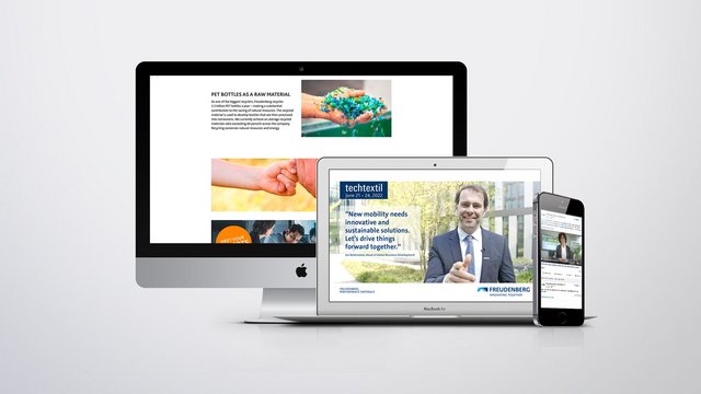 Landingpage von Freudenberg Performance Materials zur Techtextil 2022
