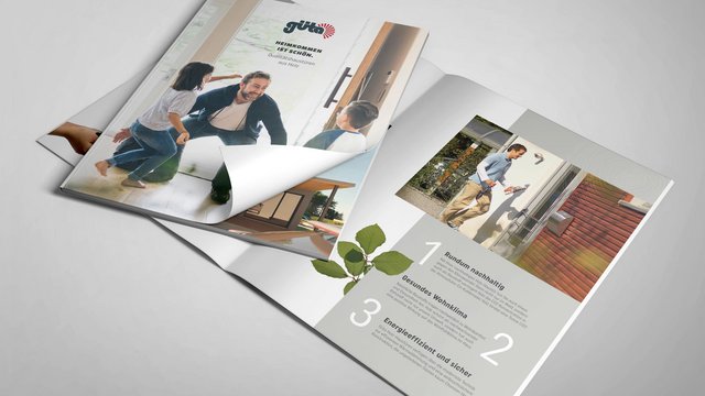 Titelseite und Innenteil eines Haustüren Katalogs aus dem da kapo Projekt – Katalog und Haustürkonfigurator Kunde Güta 