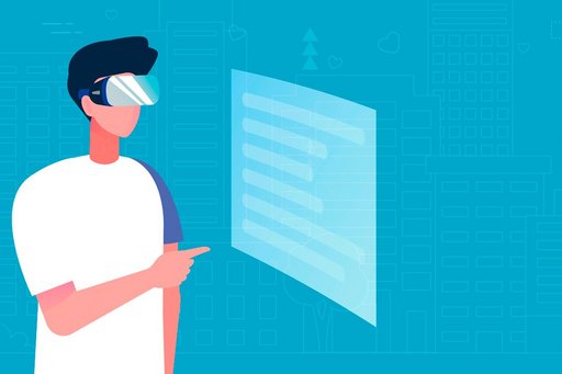 Mann mit einer VR-Brille auf dem Kopf.